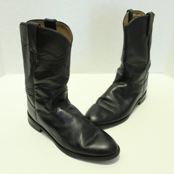 justin black work boots